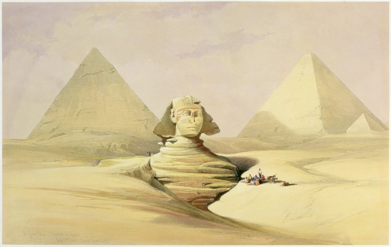 Die Große Sphinx und die Pyramiden von Gizeh von David Roberts