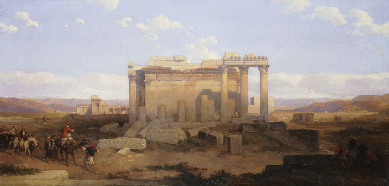 Die Ruinen des kleineren Tempels in Baalbeck von David Roberts
