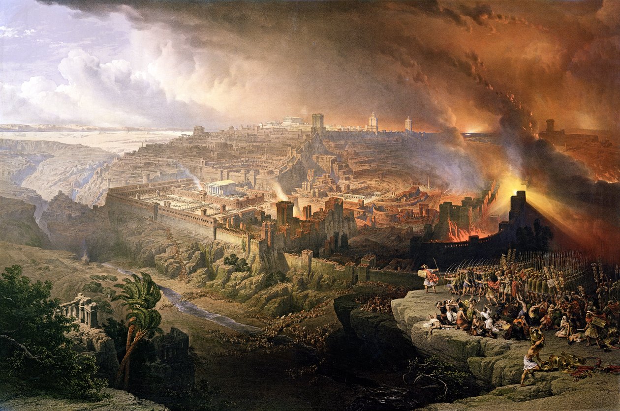 Die Belagerung und Zerstörung Jerusalems durch die Römer unter dem Kommando von Titus, A.D. 70 von David Roberts