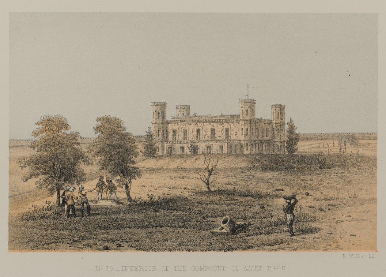 Innenhof des Alumbagh, Lucknow von David Scott Lieutenant Colonel (after) Dodgson