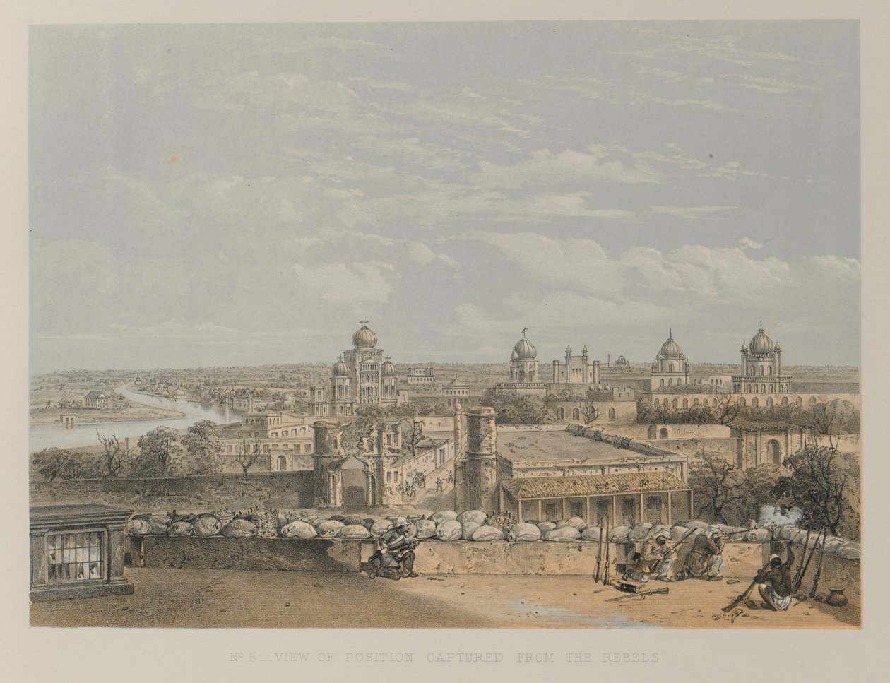 Ansicht der von den Rebellen eroberten Position, Lucknow von David Scott Lieutenant Colonel (after) Dodgson