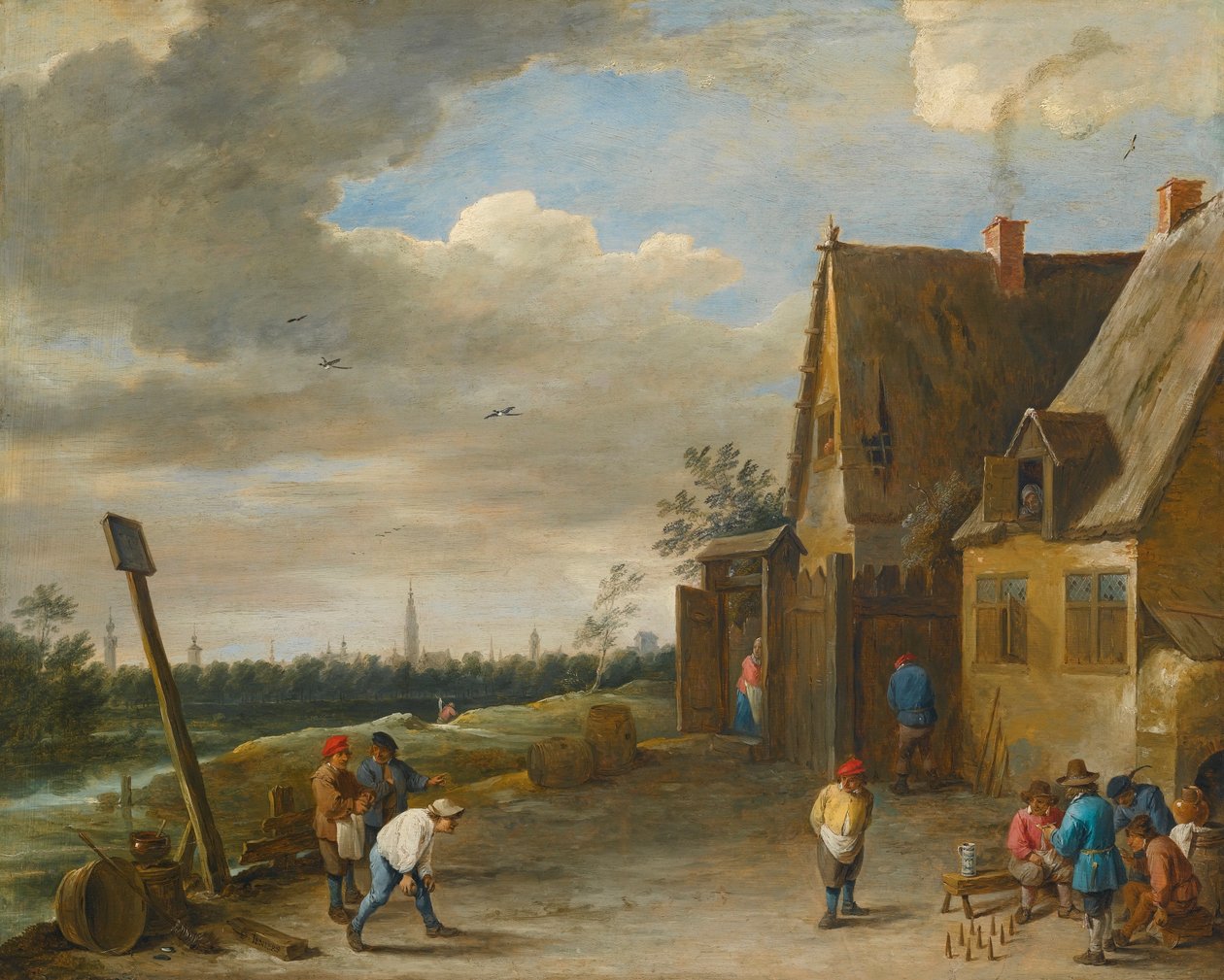 Kegelspiel mit Blick auf Antwerpen von David Teniers the Younger