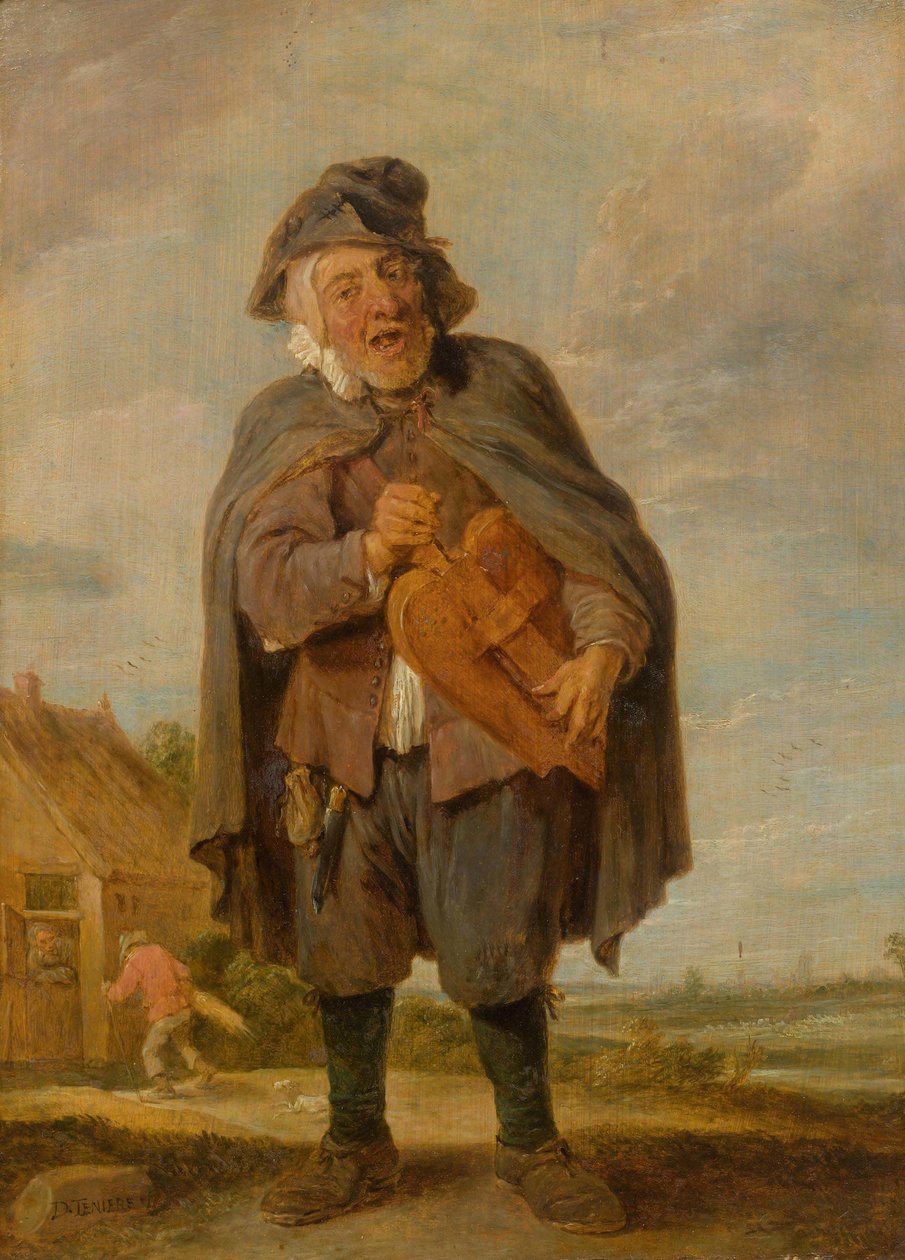 Musik machen mit einer Drehorgel von David Teniers the Younger