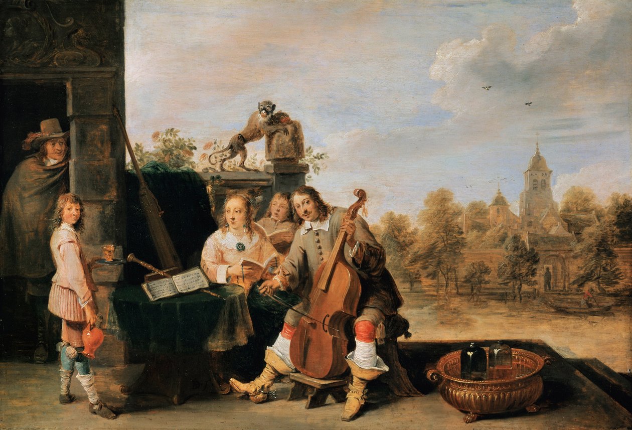 Selbstporträt mit Familie, ca. 1645 von David Teniers the Younger
