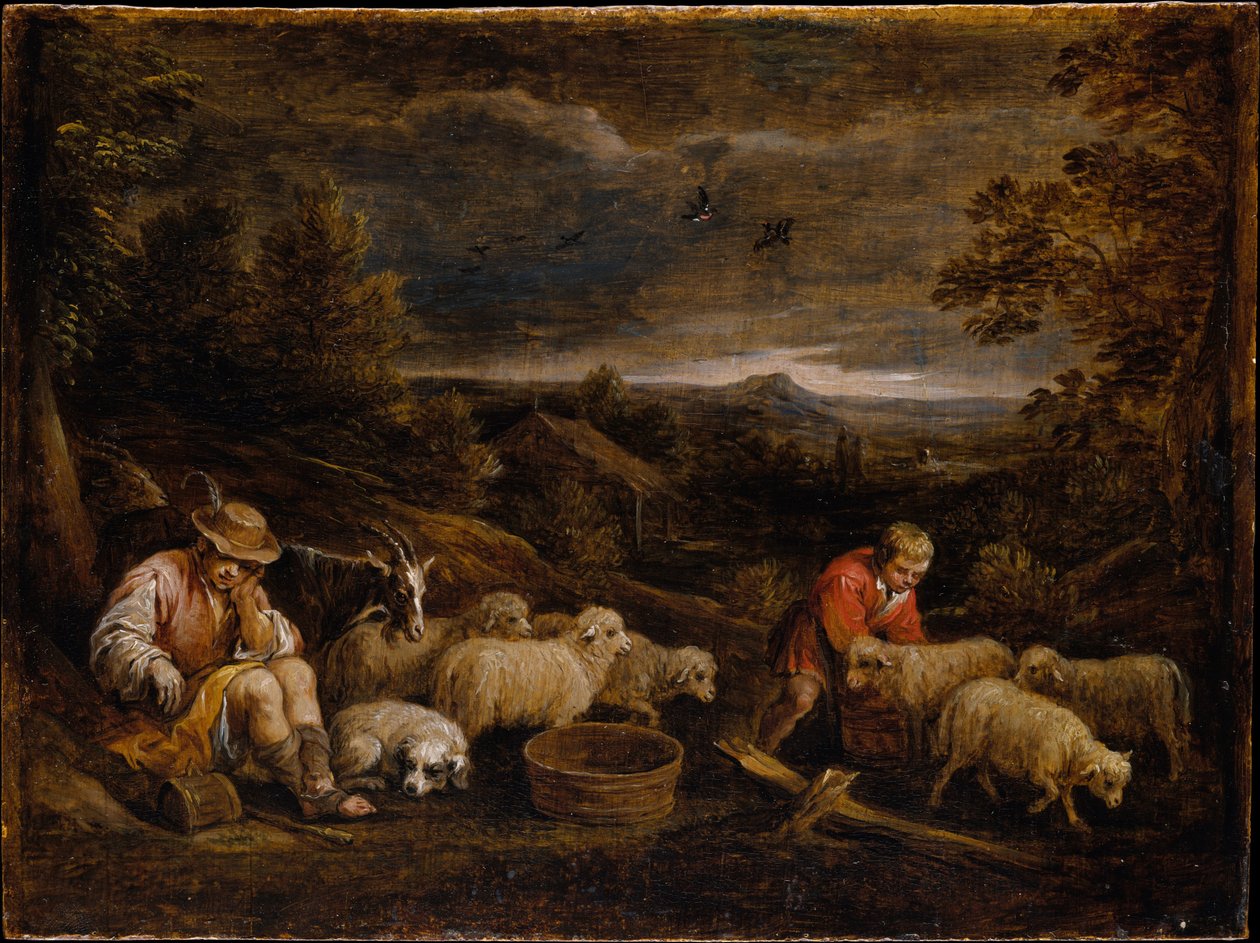 Hirten und Schafe von David Teniers the Younger
