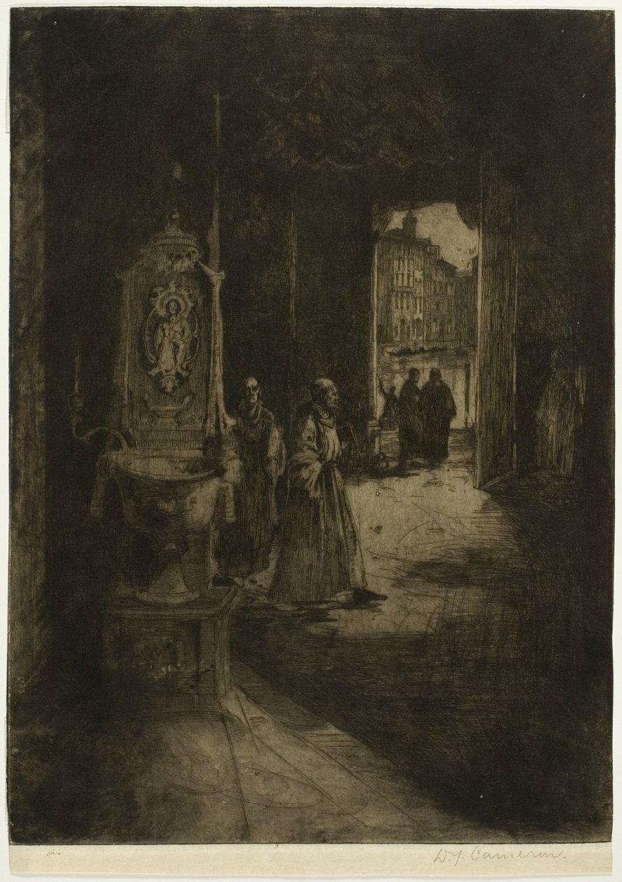 Kircheninneres, Venedig, Tafel sechzehn aus dem Norditalien-Set von David Young Cameron