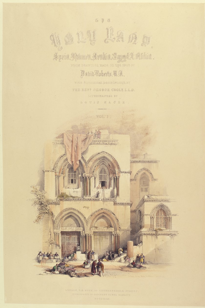 Titelseite aus Band I von Das Heilige Land, graviert von Louis Haghe, veröffentlicht in London, 1842 von David after Roberts