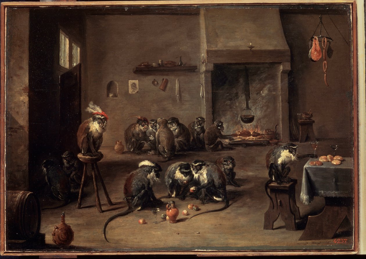 Affen in der Küche von David Teniers the Younger