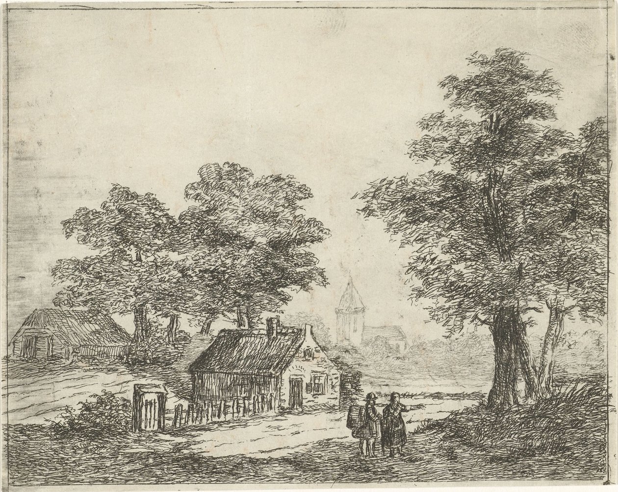Landschaft mit Spaziergängern von David van der Kellen
