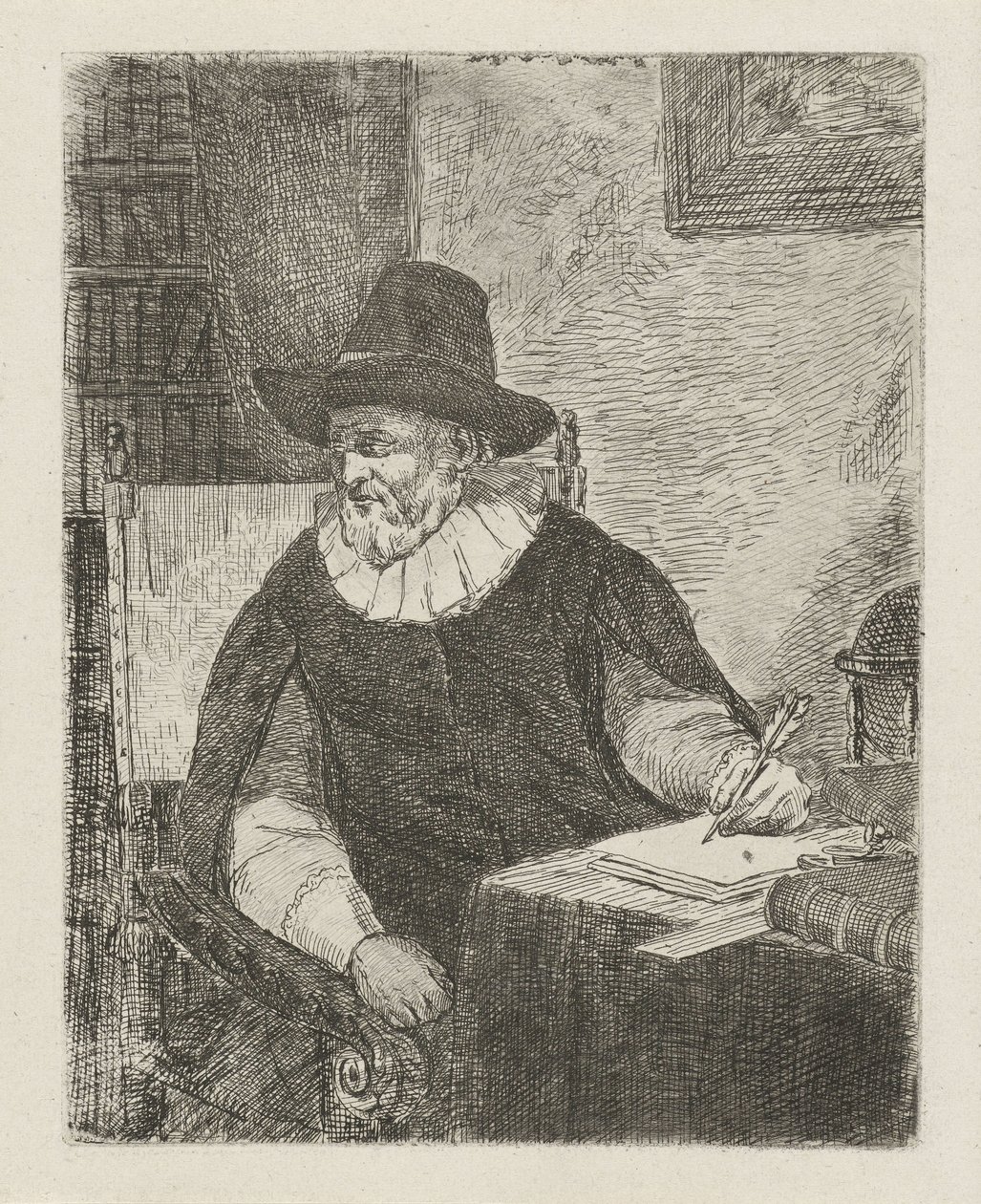 Mann in einem Studierzimmer von David van der Kellen