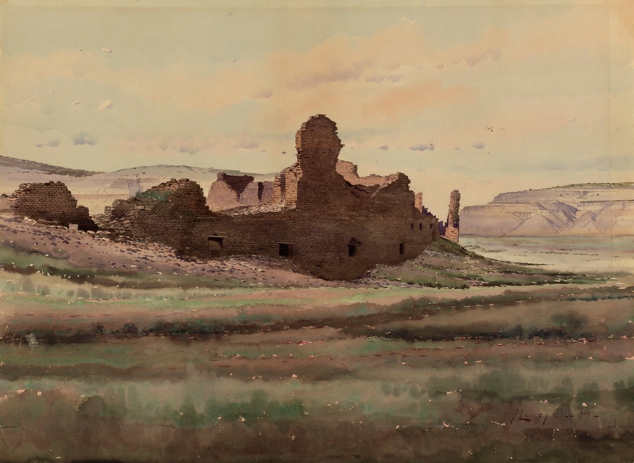 Pueblo Bonito Ruine, Chaco Canyon, New Mexico von De Lancey Gill