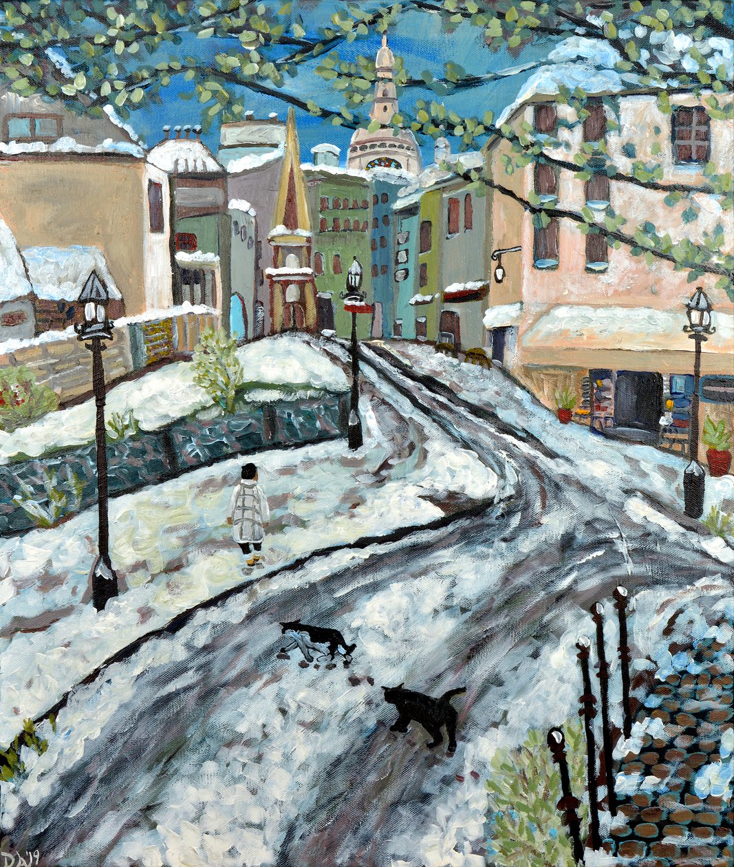 Früher Schnee in Montmartre, 2020 von Deborah Eve Alastra
