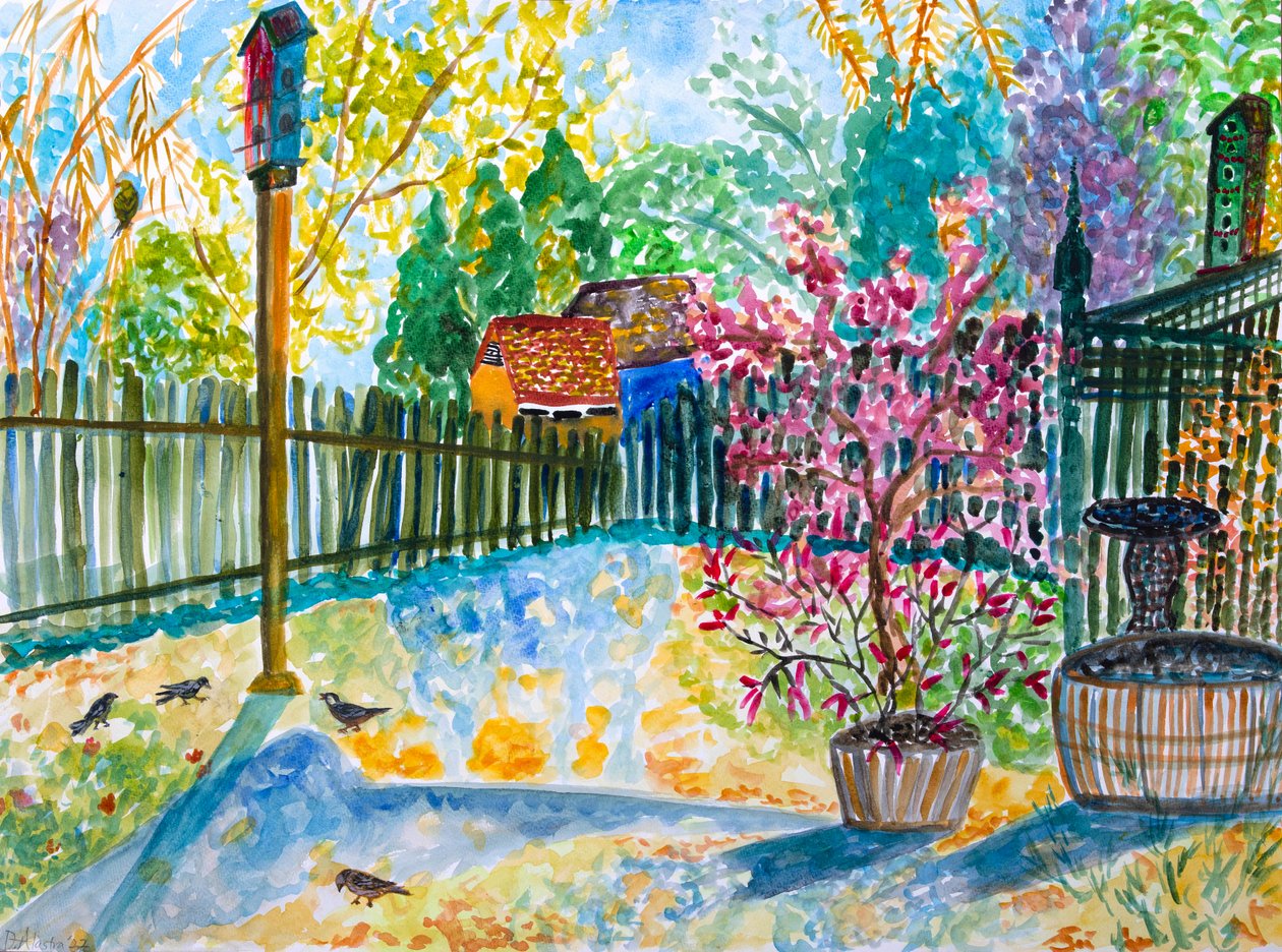 Winters lange Schatten, 2023 (Aquarell) von Deborah Eve Alastra