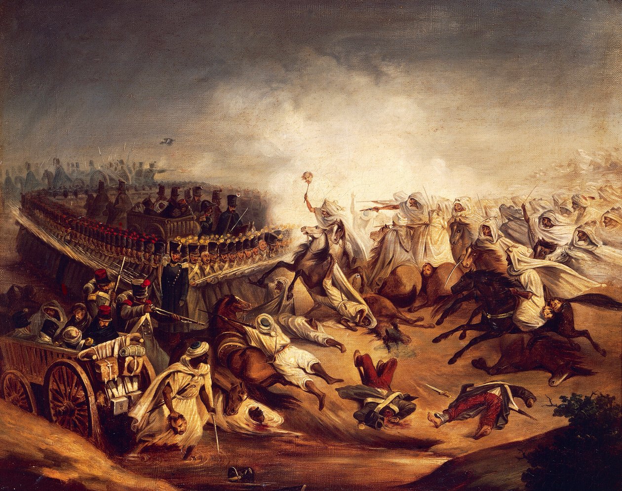 Algerischer Gegenangriff bei Constantine während der Kolonialkriege, November 1837, nach Denis Auguste Marie Raffet von Denis Auguste Marie (after) Raffet
