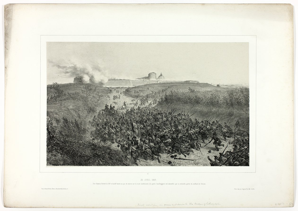 30. April 1849, aus Souvenirs d’Italie: Expédition de Rome von Denis Auguste Marie Raffet