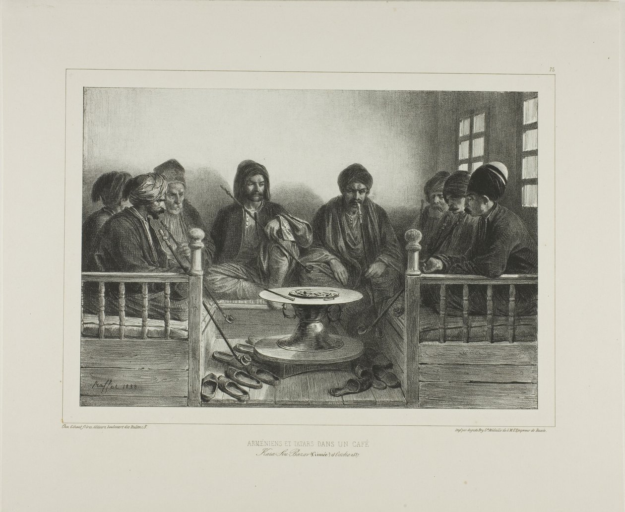 Armenier und Tataren in einem Café von Denis Auguste Marie Raffet