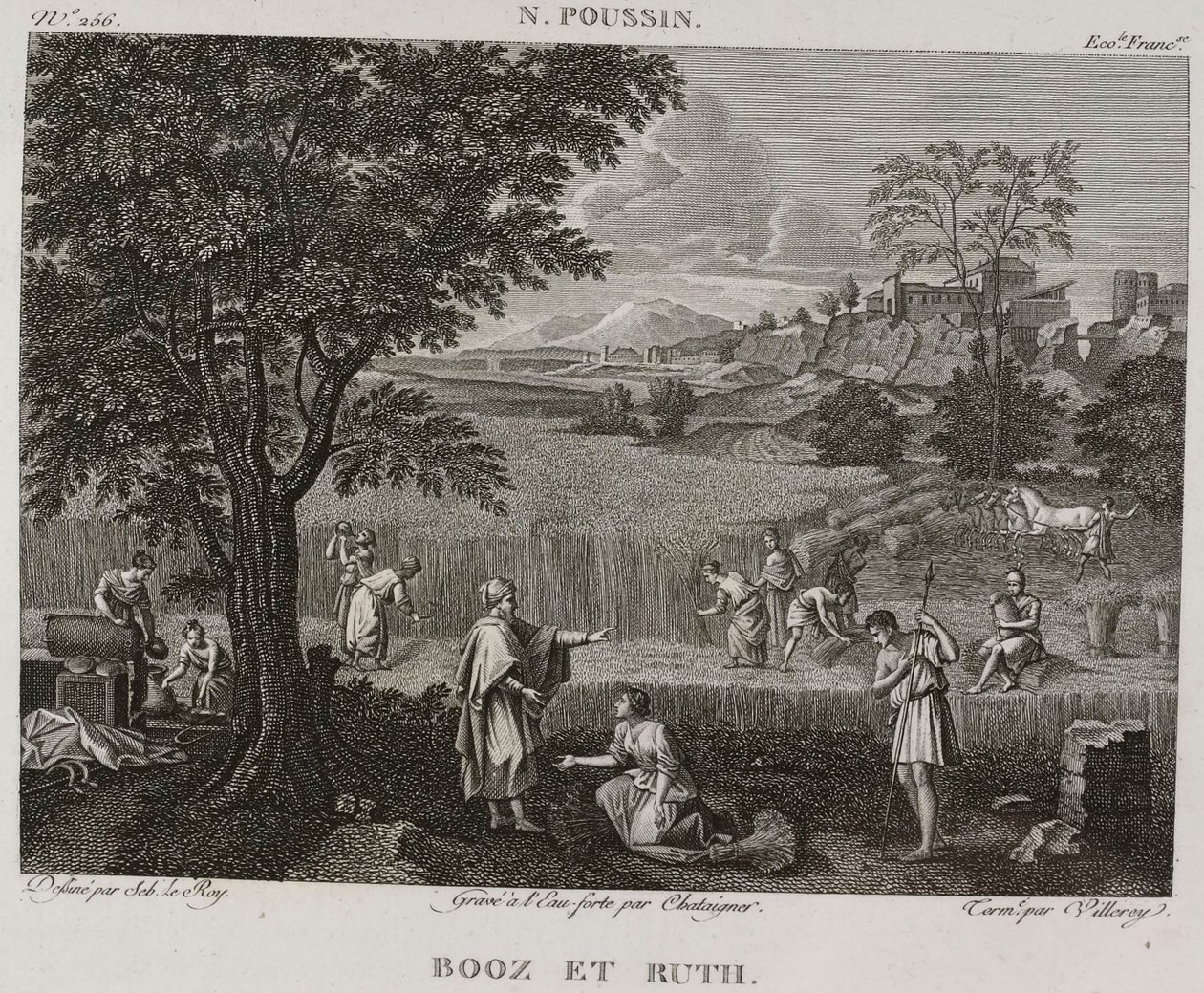Booz und Ruth, nach Nicolas Poussin von Denis Sebastien Leroy