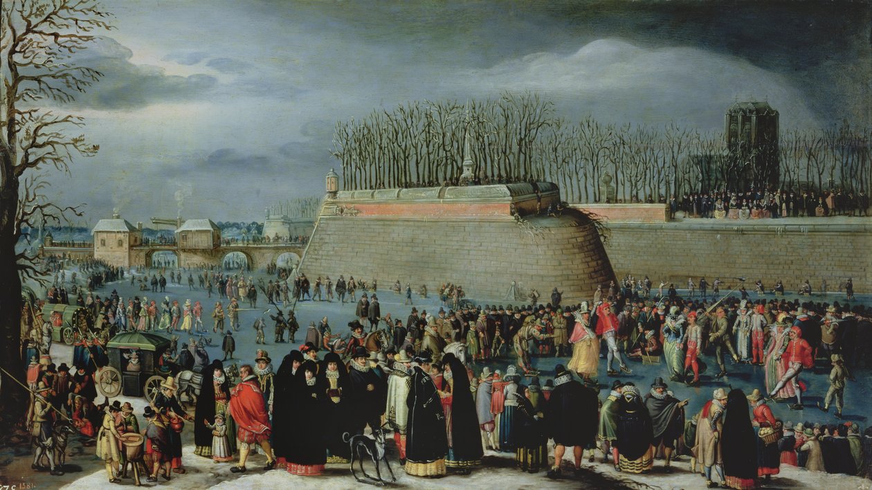 Schlittschuhlaufen während des Karnevals von Denys van Alsloot