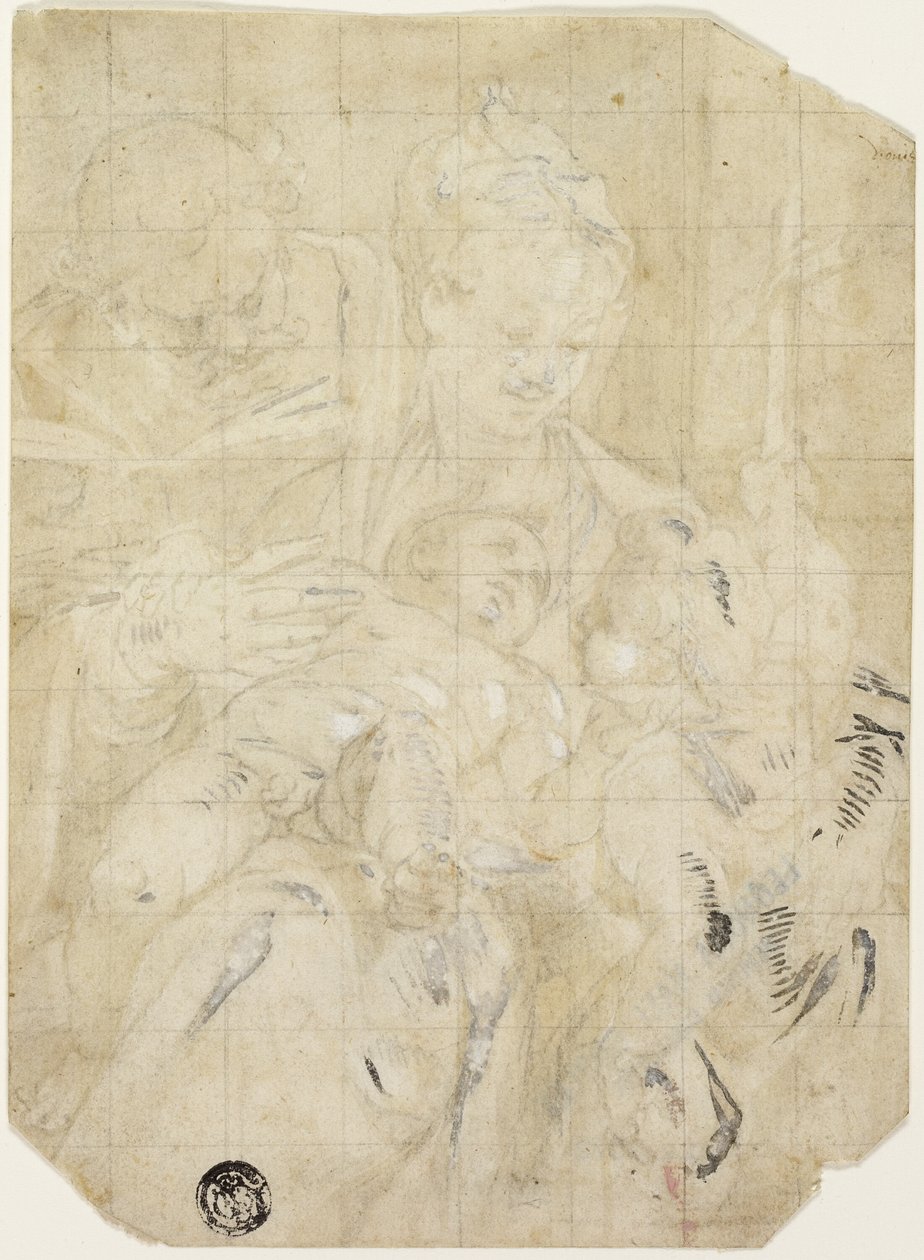 Heilige Familie mit dem kleinen Johannes dem Täufer von Denys Calvaert