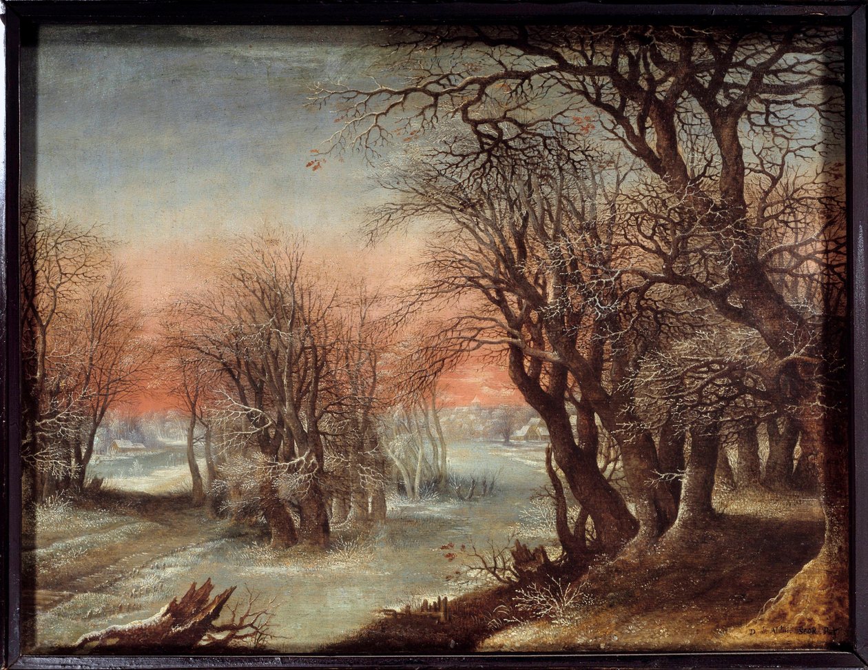 Winterlandschaft. Gemälde von Deny Van Alsloot von Denys van Alsloot