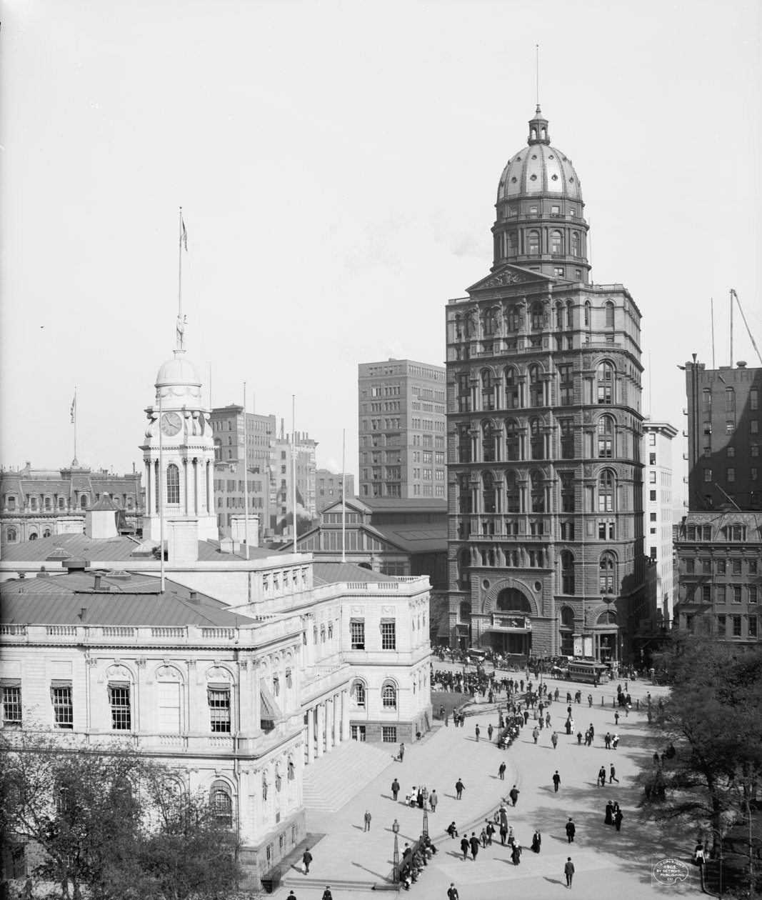 Rathaus und World Building, New York City, USA, ca. 1905 von Detroit Publishing Co.