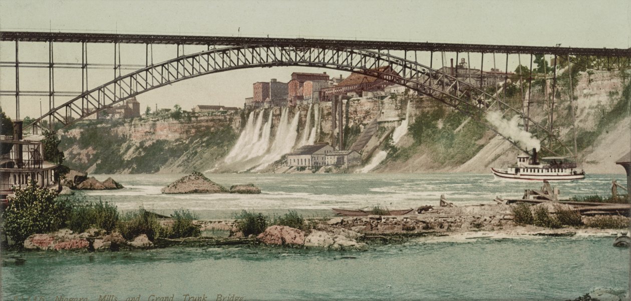Niagara, Mühlen und Grand Trunk Bridge, ca. 1900 von Detroit Publishing Co.