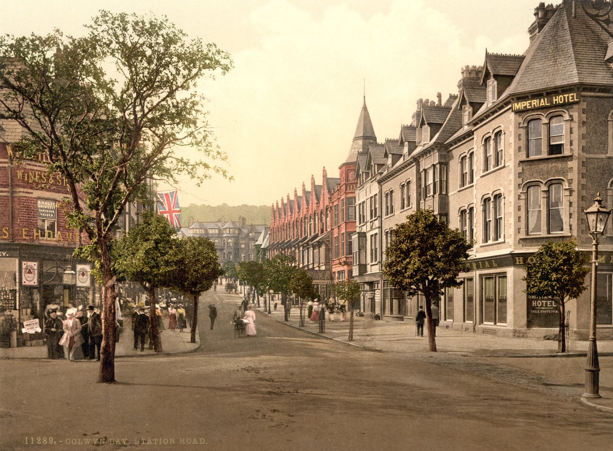 Station Road, Colwyn Bay, Wales, ca. 1890-1900 von Detroit Publishing Co.