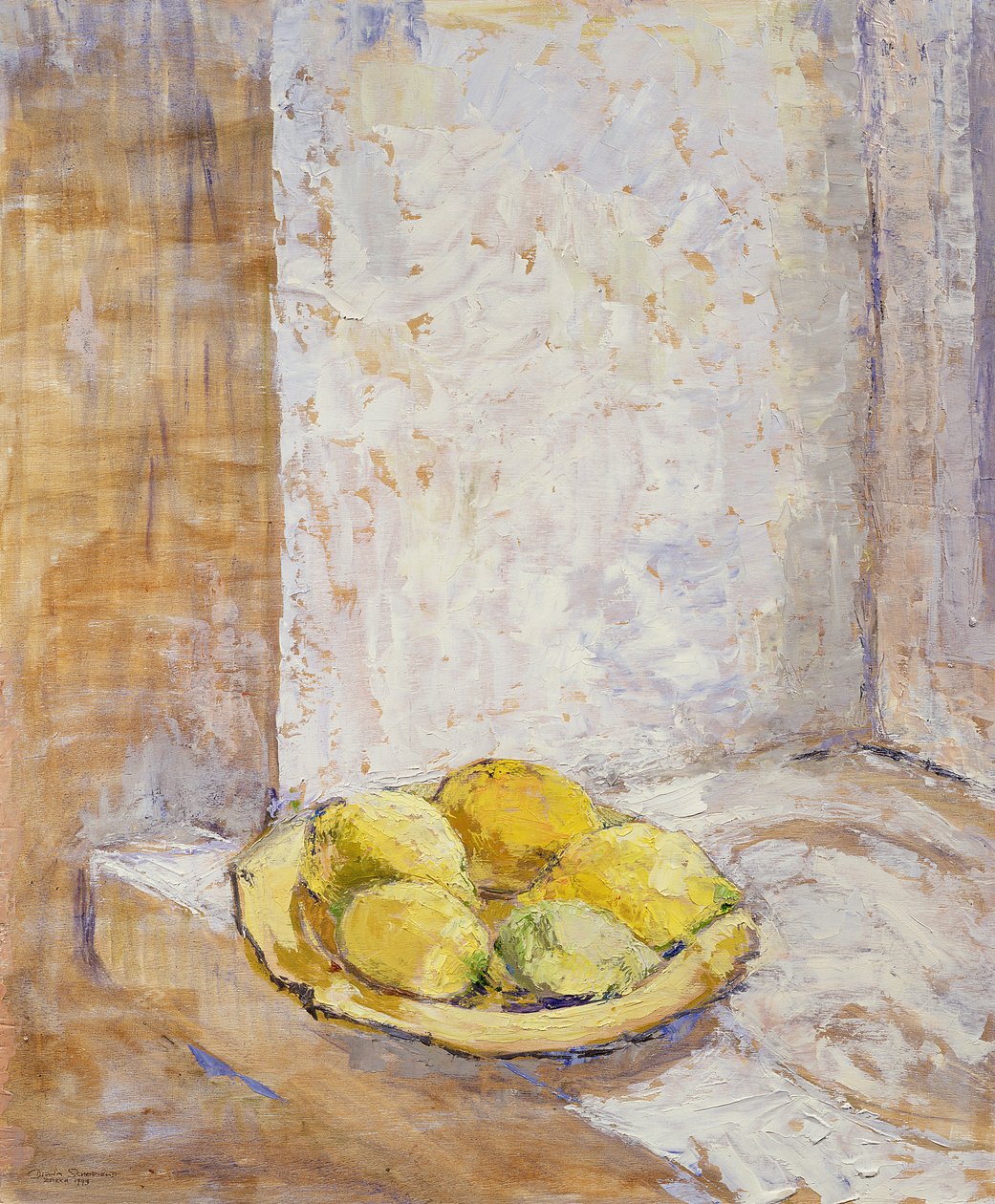 Zitronen auf der Fensterbank, 1993 von Diana Schofield