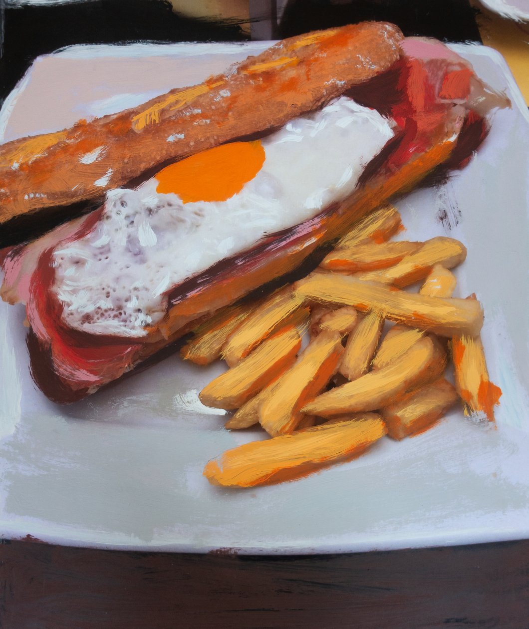 Bocata mit Ei und Pommes, 2018 von Diego Beyro