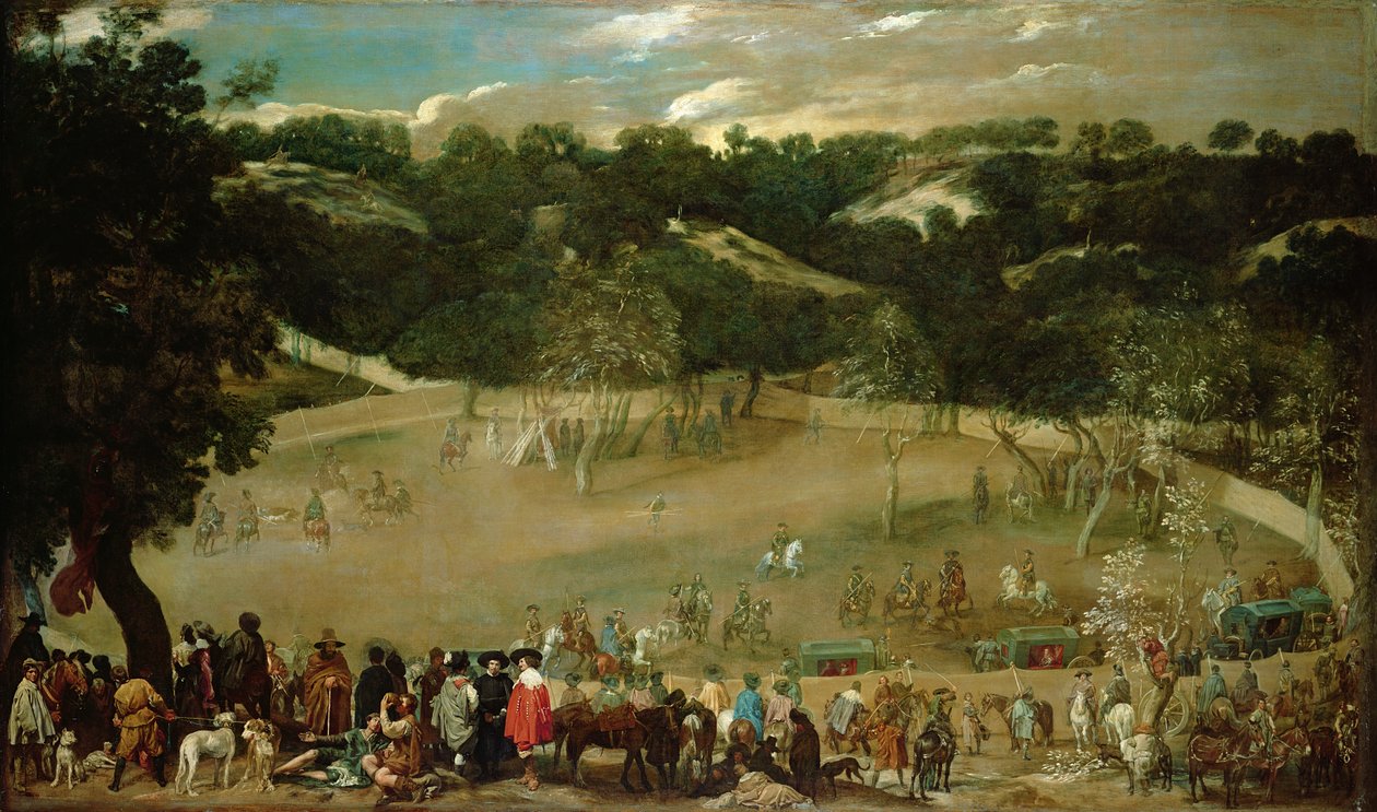 Philipp IV. auf Wildschweinjagd (La Tela Real), ca. 1632-7 von Diego Velázquez