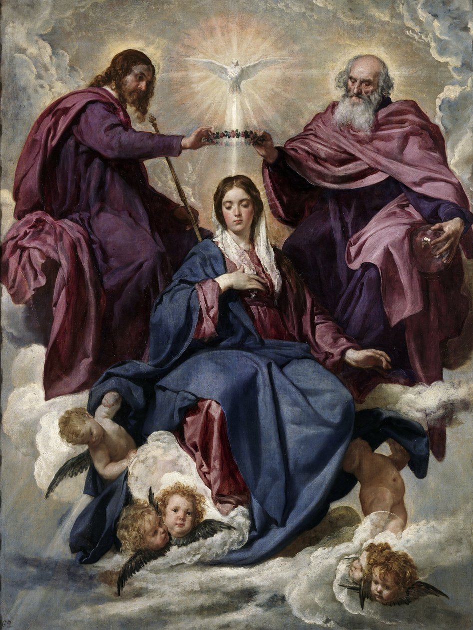 Die Krönung der Jungfrau, 1635-1636 von Diego Velázquez