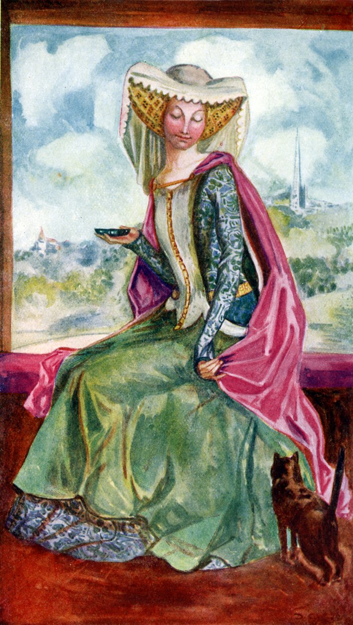 Frauenkostüm zur Zeit Heinrichs V. (1413-1422) von Dion Clayton Calthrop