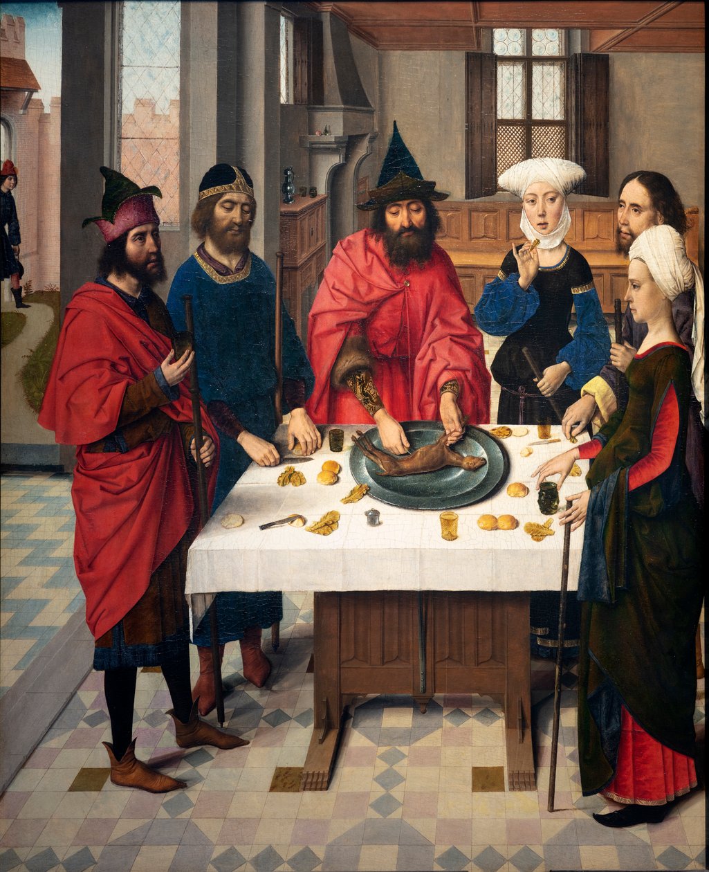 Pfarrkirche (Parochiekerk Sint-Pieter). Abendmahl. Dirk Bouts. 1464-1468. (Detail) von Dirck Bouts