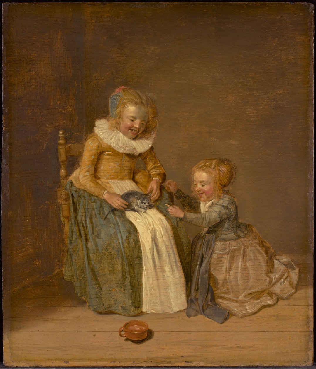 Kinder mit einer Katze von Dirck Hals