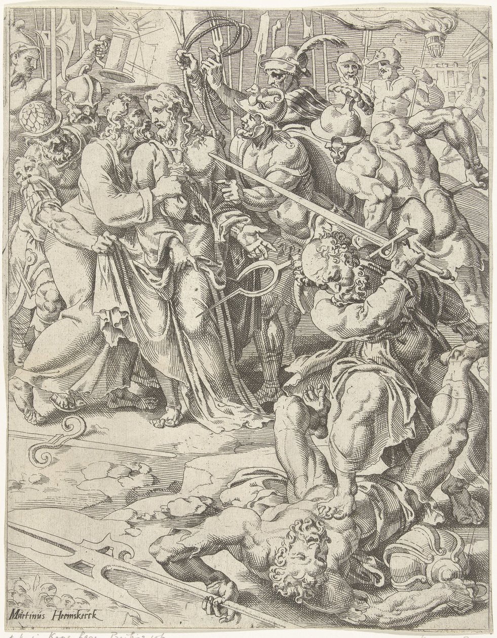 Judaskuss und Verhaftung Christi von Dirck Volckertsz. Coornhert (attributed to)