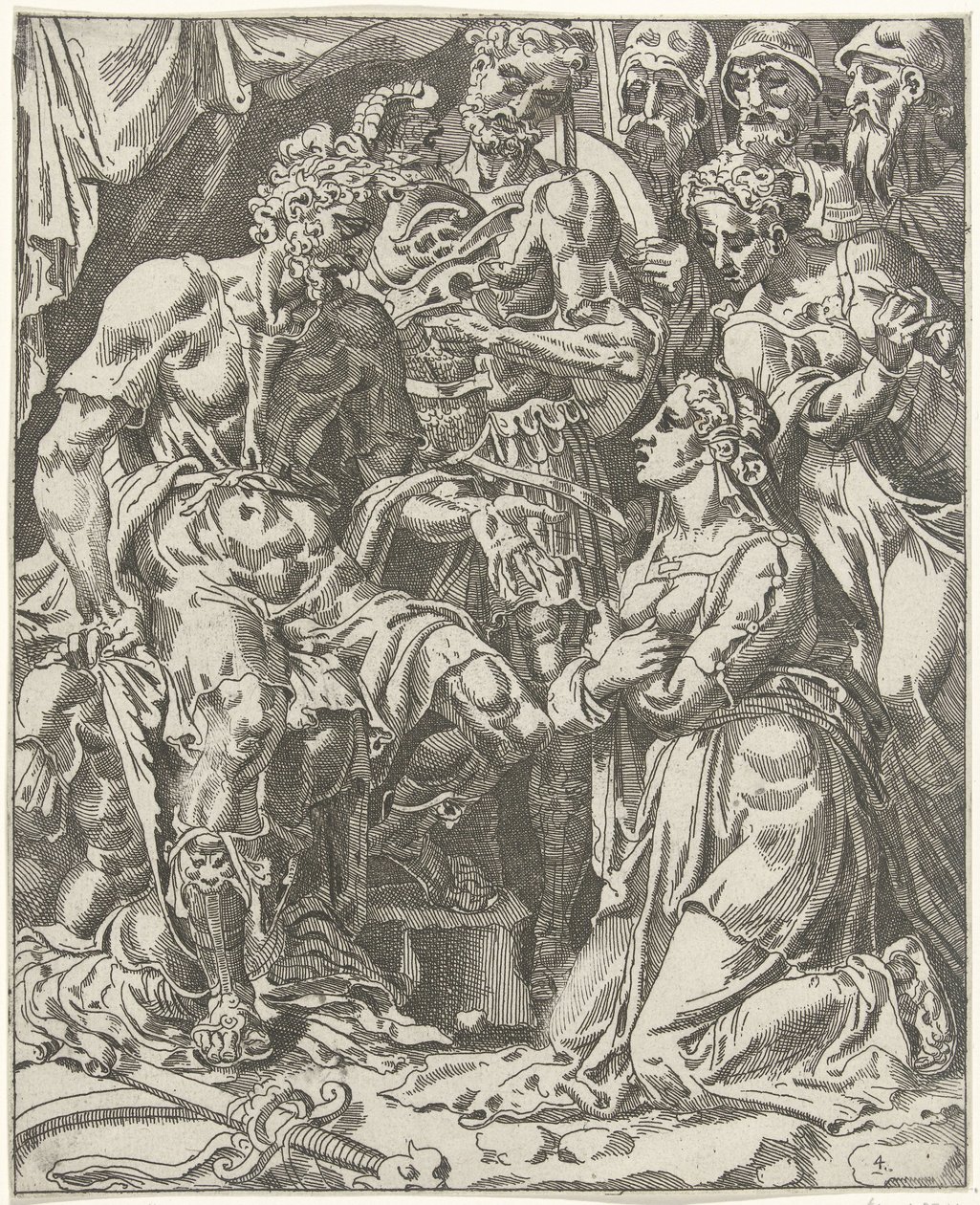 Judith vor Holofernes von Dirck Volckertsz. Coornhert (attributed to)