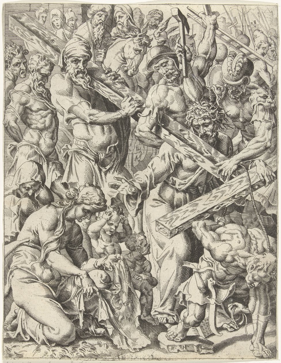 Kreuztragung von Dirck Volckertsz. Coornhert (attributed to)