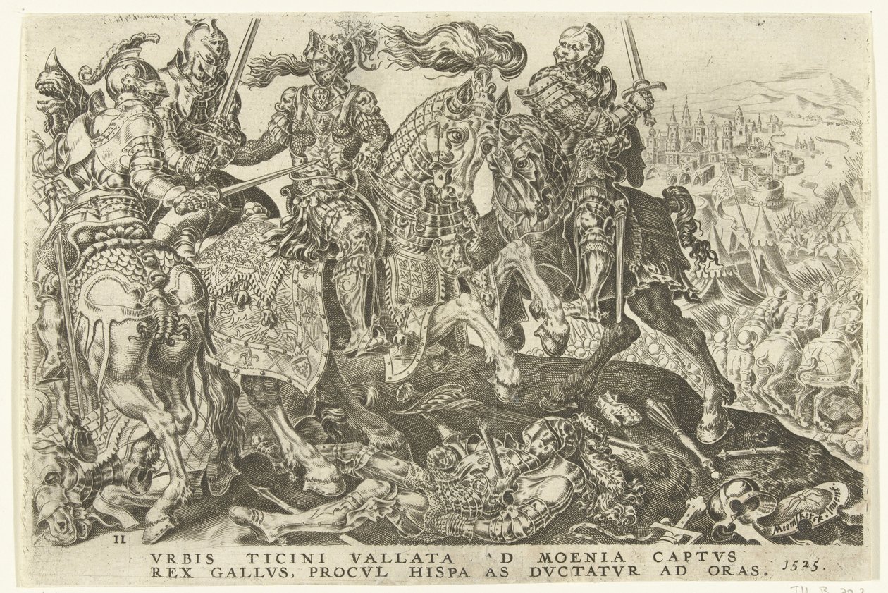 Gefangennahme von Franz I. während der Schlacht von Pavia, 1525 (Siege von Karl V.) von Dirck Volckertsz. Coornhert (possibly)