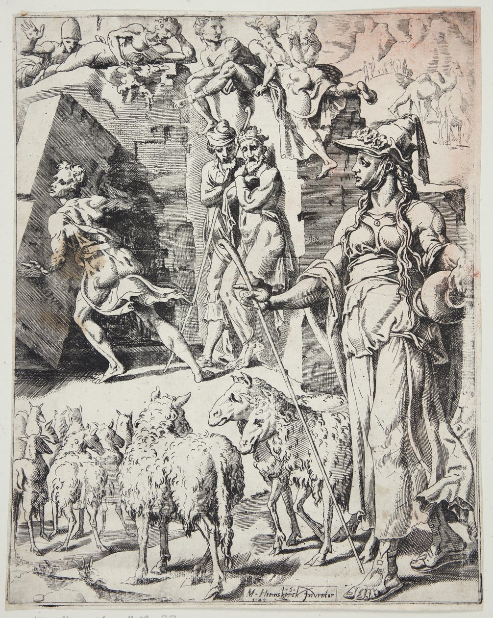 Jakob rollt den Stein vom Brunnenmund von Dirck Volckertsz. Coornhert
