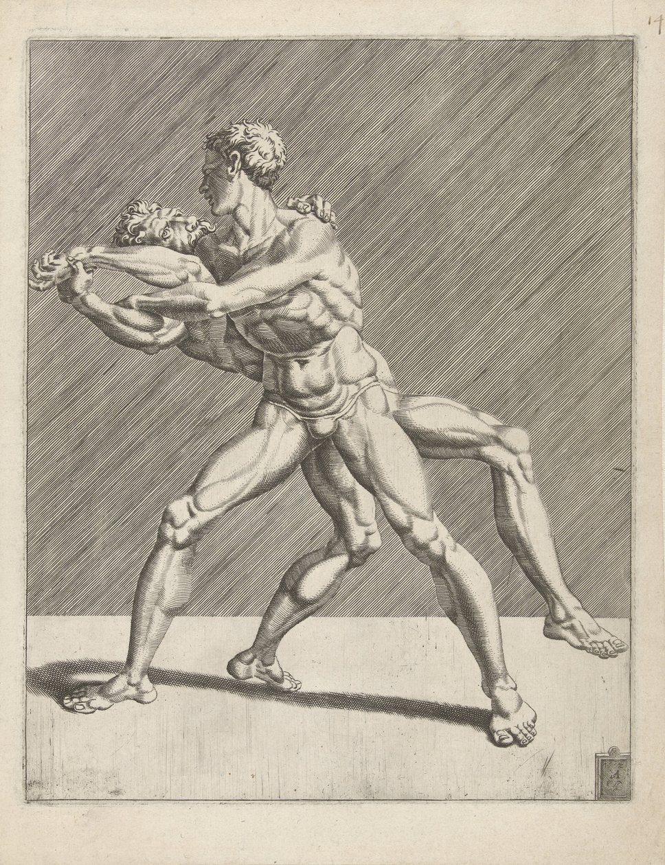 Zwei Ringer von Dirck Volckertsz. Coornhert