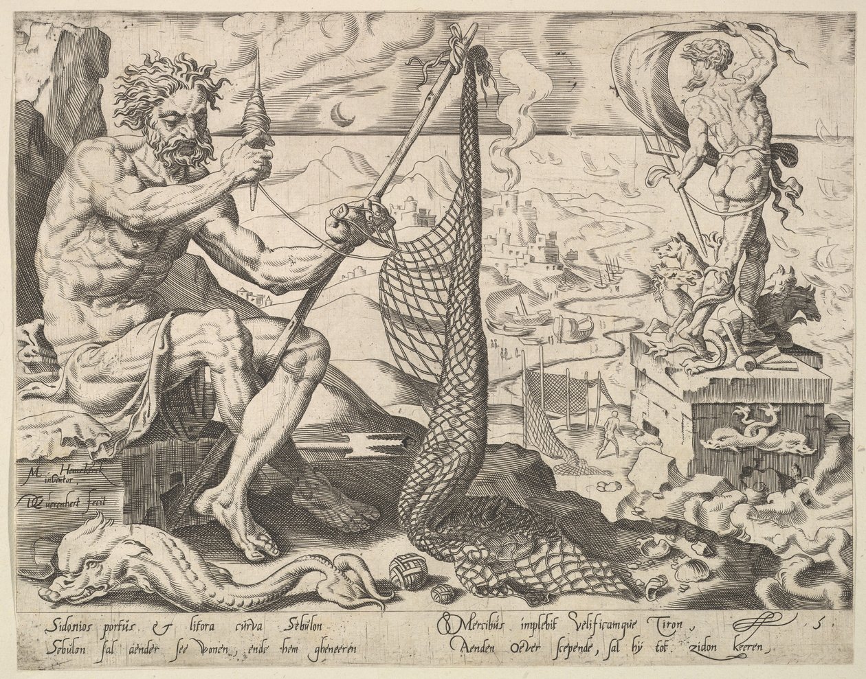 Zebulon, aus der Serie Die zwölf Patriarchen, 1550 von Dirck Volkertsen Coornhert