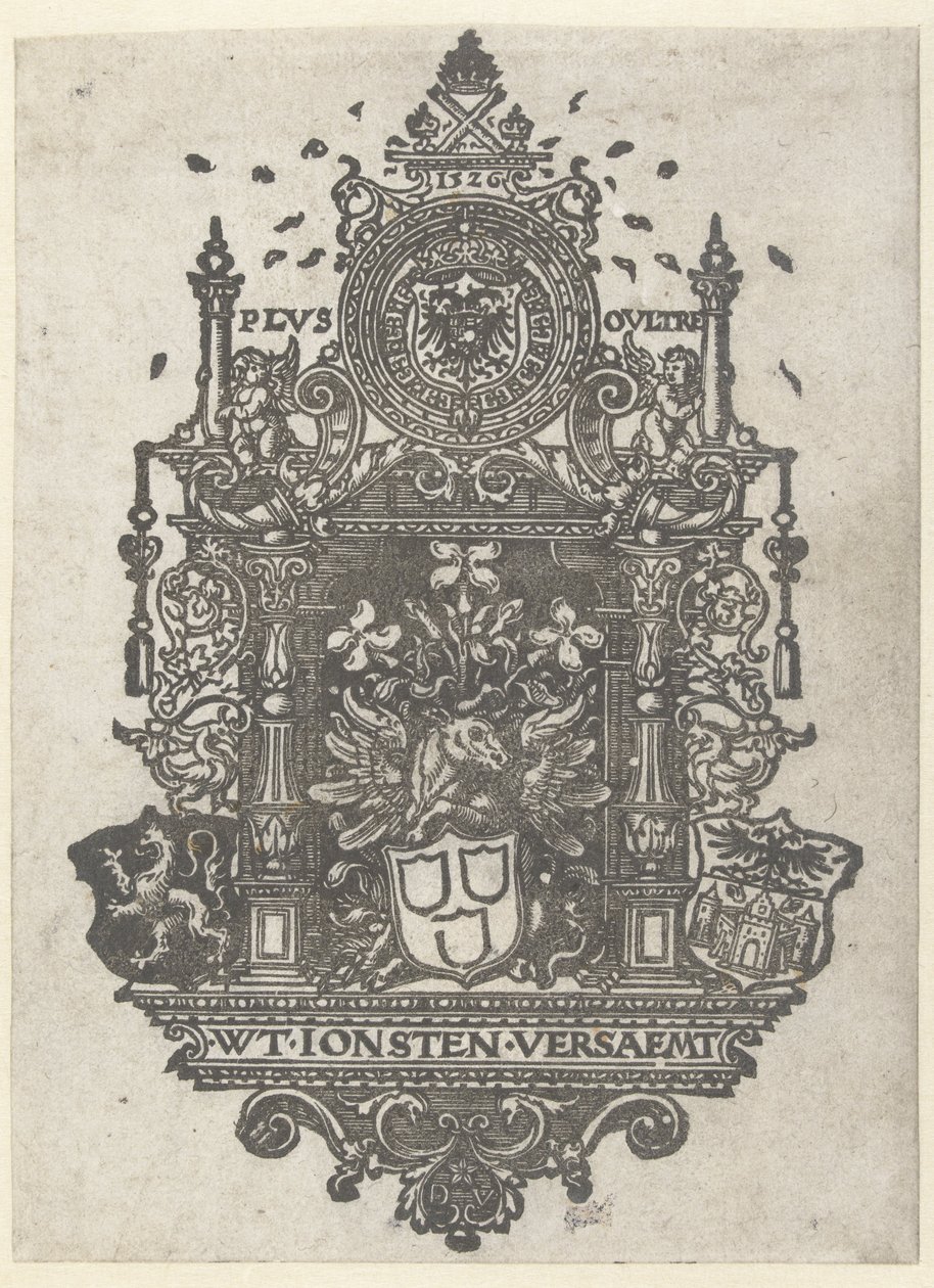Wappen der Antwerpener Gilde des Heiligen Lukas, 1526 von Dirk Jacobsz Vellert