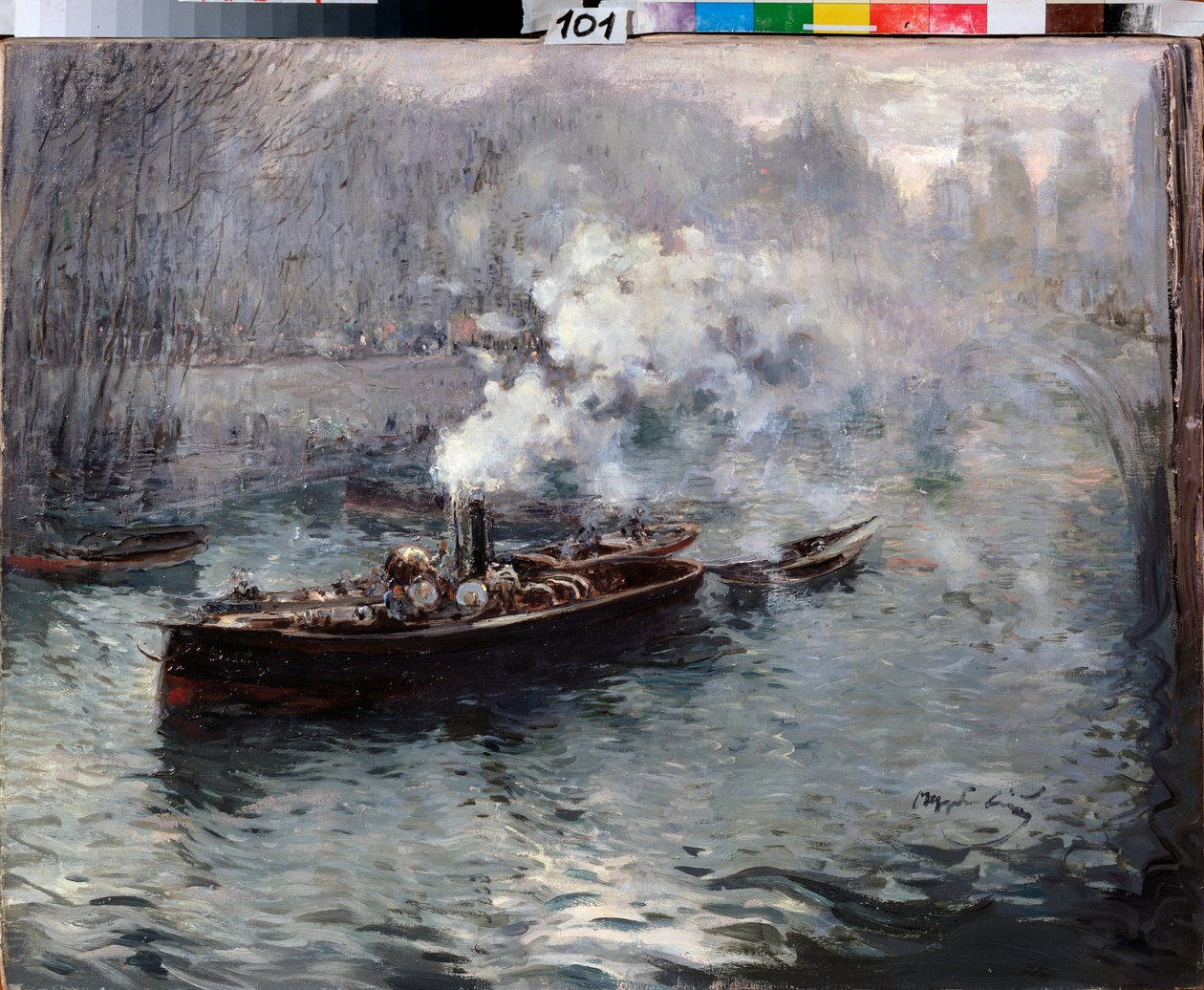 Ein Dampfschiff von Dmitri Anfimovich Shcherbinovsky