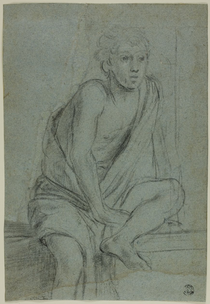 Sitzender Jüngling: Studie zur Geißelung des heiligen Andreas von Domenichino