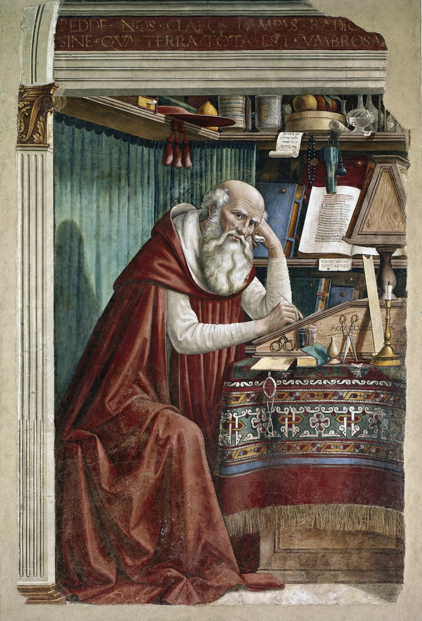 Heiliger Hieronymus in seinem Studierzimmer von Domenico Ghirlandaio