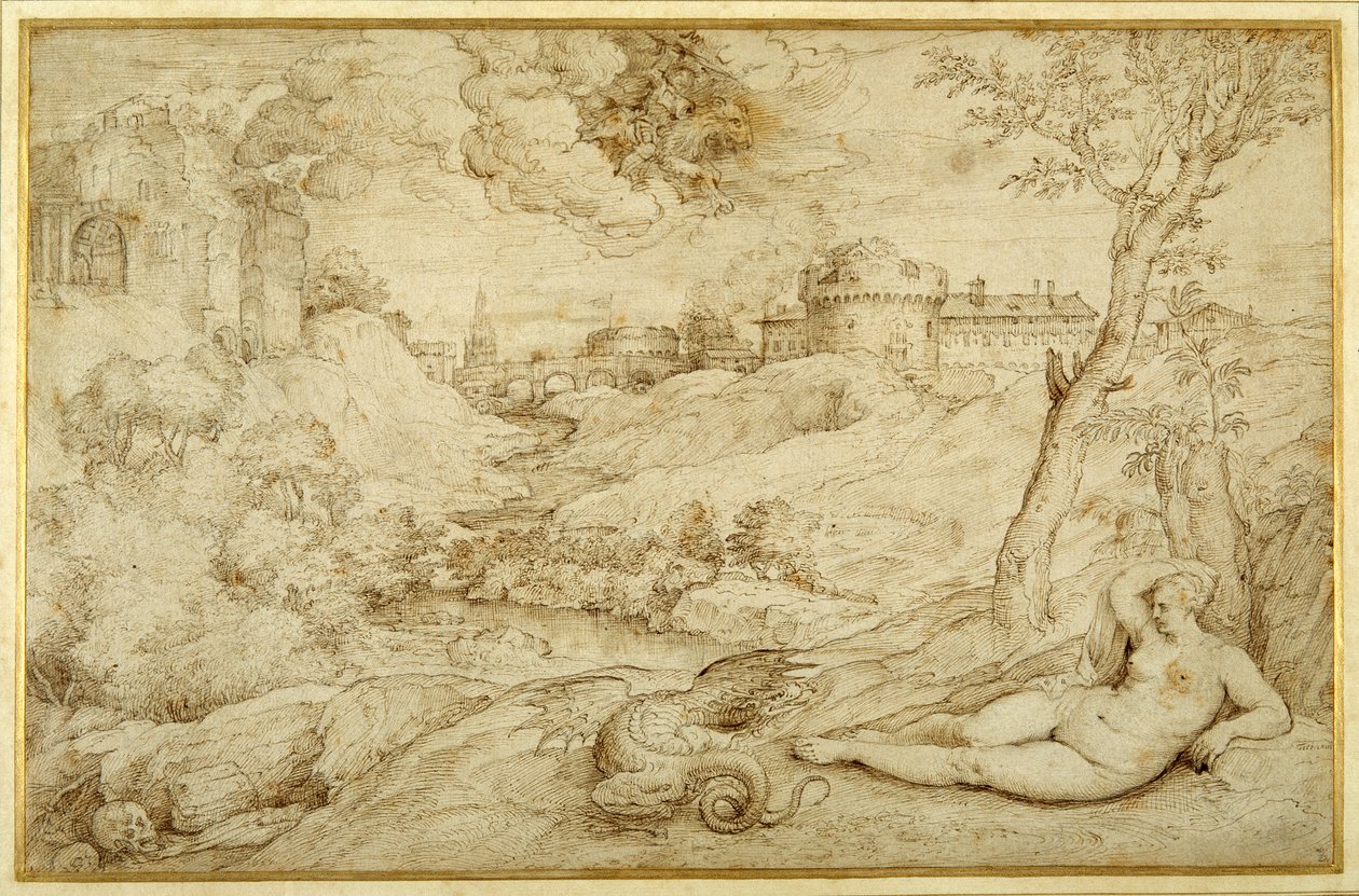 Landschaft mit Roger und Angelica, aus 