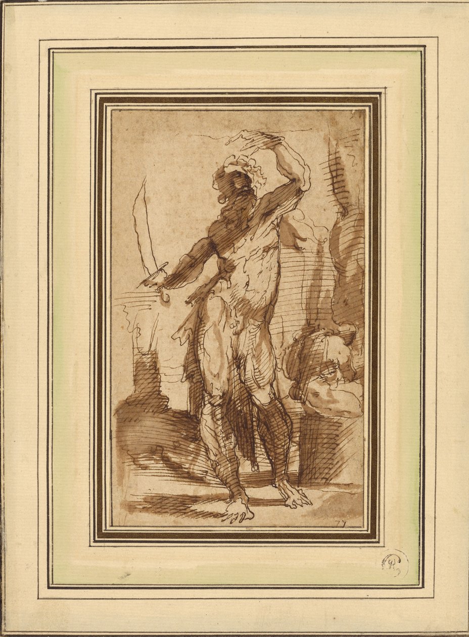 Studie für die Figur Abrahams von Domenico Beccafumi
