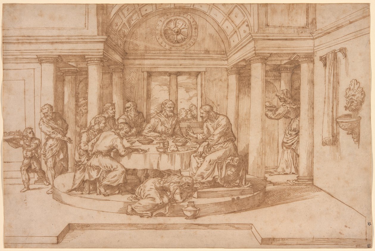Christus im Haus des Simon, des Pharisäers von Domenico Campagnola