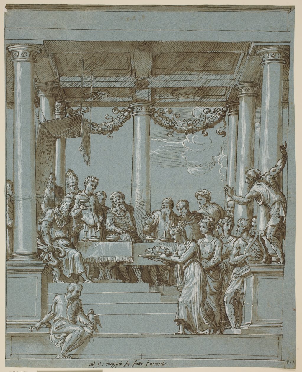 Das Festmahl des Herodes von Domenico Campagnola
