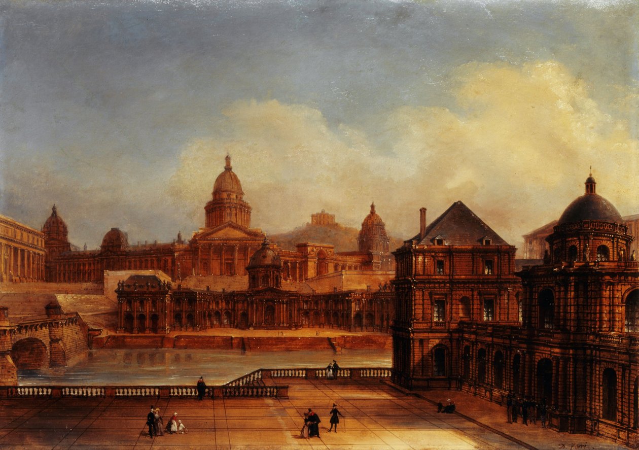 Kompositansicht der Pariser Denkmäler, ca. 1836 von Domenico Ferri